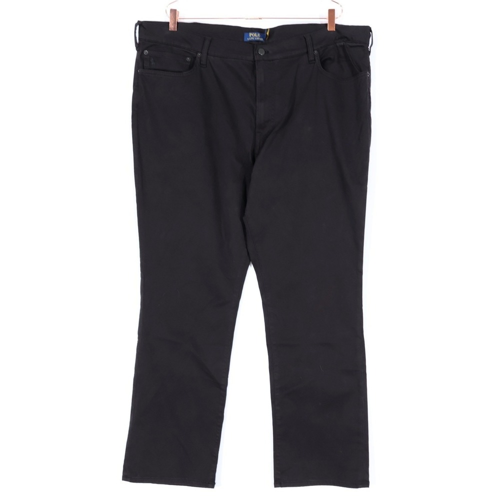 Polo Ralph Lauren Varick Slim Straight Pants Mens 42x30 Black Stretch $125 NWT